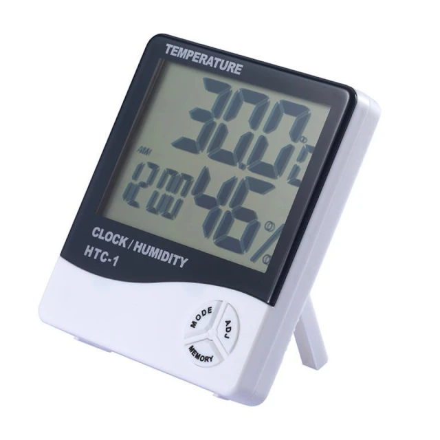 【冷暖自知】家用LCD大螢幕溫度溼度計(室內溫度計 鬧鐘 電子時鐘 小時鐘 濕度計 測溫器)
