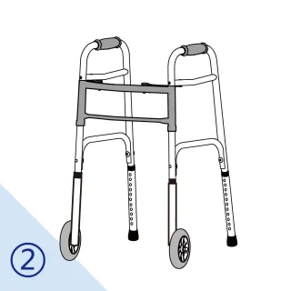 【感恩使者】助行器 - 健步助行器 前腳定向輪+後腳橡膠止滑套 ZHCN1921-2 機械式助行器(ㄇ字型)