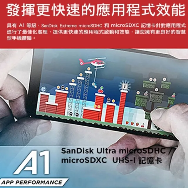 【SanDisk 晟碟】[升級版]Ultra microSDHC UHS-I A1 16GB記憶卡98MB/s(16G Micro Sd 記憶卡)