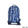 【HAPI+TAS】日本原廠授權 可手提摺疊後背包 深藍塗鴉花朵(HAP0112/旅行袋/ 摺疊收納袋/購物袋)