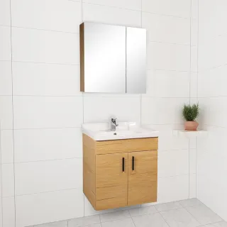 【ITAI 一太】台灣製造-北歐風鏡櫃+浴櫃組(原木色)