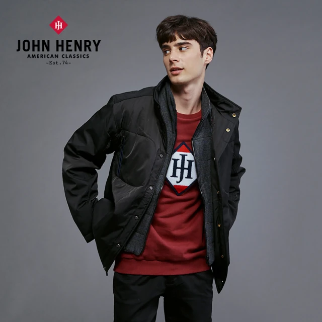 【JOHN HENRY】防風鋪棉外套-黑