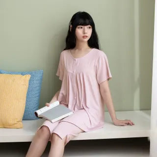 【Wacoal 華歌爾】睡衣-睡眠研究所 M-LL短袖家居七分褲裝 冰涼紗-LWB56311PU(淡紫)