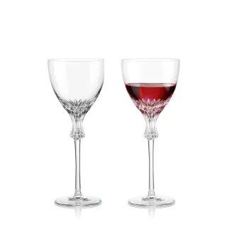 【ROGASKA 盧斯卡】歐米茄-紅酒杯210ml-2入造型水晶杯(頂級水晶/禮服水晶杯/紅酒水晶杯/雞尾酒/甜酒)