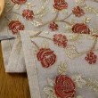 【BonBon naturel】夏莫尼立體刺繡玫瑰浪漫桌旗-33*160cm(多種顏色可挑選)