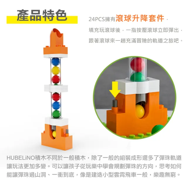 【HUBELiNO】滾球升降套件-24pcs(百大STEAM入選品牌)