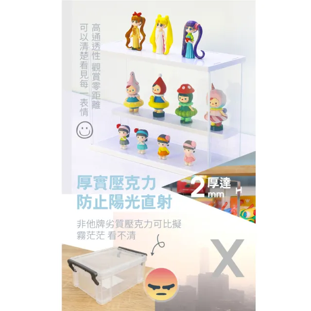 【慢慢家居】可疊加-DIY高透壓克力模型收納展示櫃-2入(公仔櫃/模型櫃)