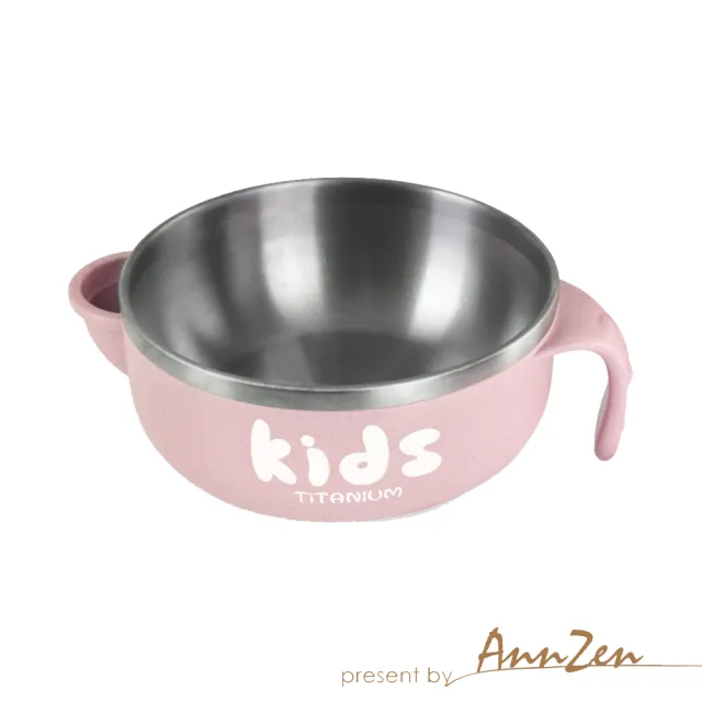【AnnZen】純鈦兒童-注水保溫保冷碗+學習雙手柄杯+日本製純鈦幼兒匙(可選色)