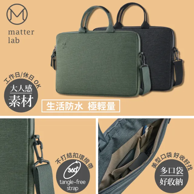 【Matter Lab】MacBook Pro 15.4-16吋/15-16吋 EPOQUE輕量化側背筆電包(商務包、防震包、防潑水)