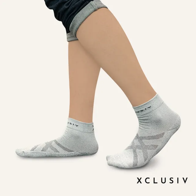 【XCLUSIV】8雙組 全方位遠紅外線鍺纖維襪-銀灰色(遠紅外線、負離子抑菌消臭吸濕)