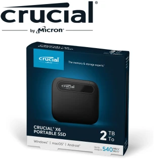 【Crucial 美光】X6 2TB Type-C USB 3.2 Gen 2 外接式ssd固態硬碟 (CT2000X6SSD9)