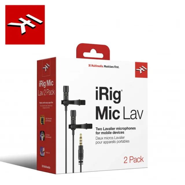 【IK Multimedia】iRig Mic Lav 2 Pack 專業移動領夾式麥克風 兩入套裝(台灣公司貨 商品保固有保障)