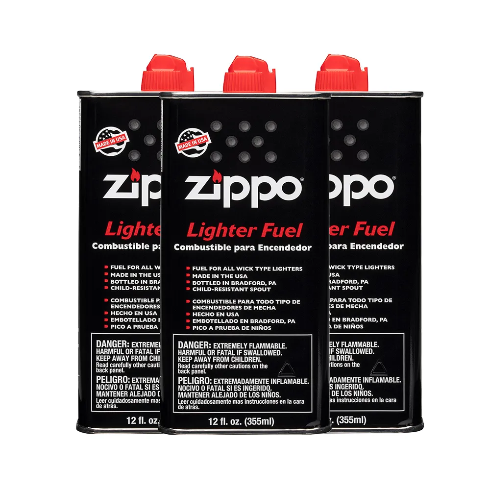 【Zippo官方直營】原廠打火機專用油 355ml 三入組(Zippo 原廠打火機專用油)