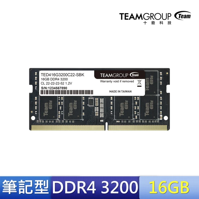 【TEAM 十銓】ELITE DDR4 3200 16GB CL22 筆記型記憶體