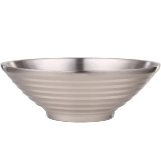 【PUSH!】餐具用品304不鏽鋼飯碗湯碗泡面碗防燙拉麵碗小號碗(24CM E128-1+筷子+湯勺組合)