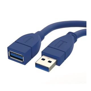【POLYWELL】USB3.0 Type-A公對A母 3A高速延長線 1M(適用於延長設備USB插座)