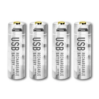 【附一對二充電線】4號AAA USB充電式電池 936mWh 充電鋰電池(二卡四入)