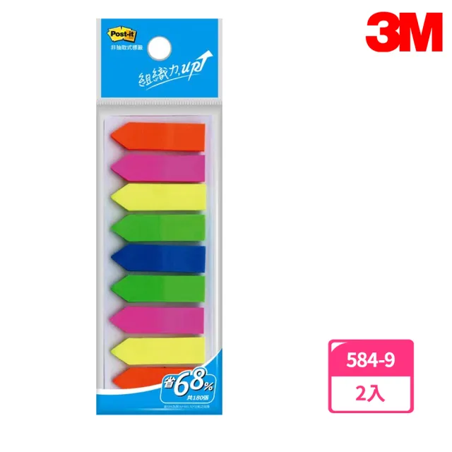 【3M】584-9 非抽取式標籤 1.2x4.3公分(2入1包)