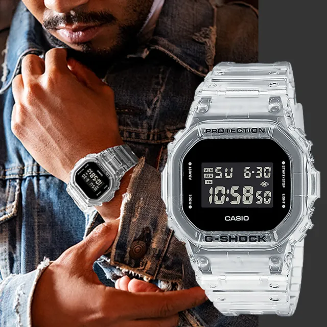 CASIO 卡西歐】G-SHOCK 半透明系列電子手錶(DW-5600SKE-7) - momo購物