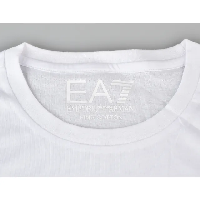【EMPORIO ARMANI】EMPORIO ARMANI燙金EA7字母LOGO造型純棉短袖T恤(S/M/L/XL/白x金字)