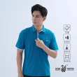 【遊遍天下】男款抗UV防曬涼感吸濕排汗機能格紋POLO衫GS1017藍色(M-5L)