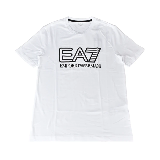 EMPORIO ARMANI EMPORIO ARMANI EA7字母LOGO造型純棉短袖T恤(S/M/L/XL/白x黑字)