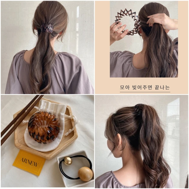【HaNA 梨花】新款!韓國瞬間唯美造型．馬尾包包頭專用鳥巢髮夾