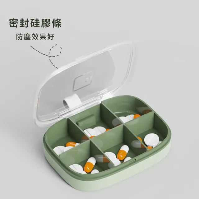 【藥品收納】簡約風便攜式迷你收納6格收納盒(隨身藥盒 飾品盒 密封盒 分裝藥盒 保健 零件盒 防塵盒 旅行)