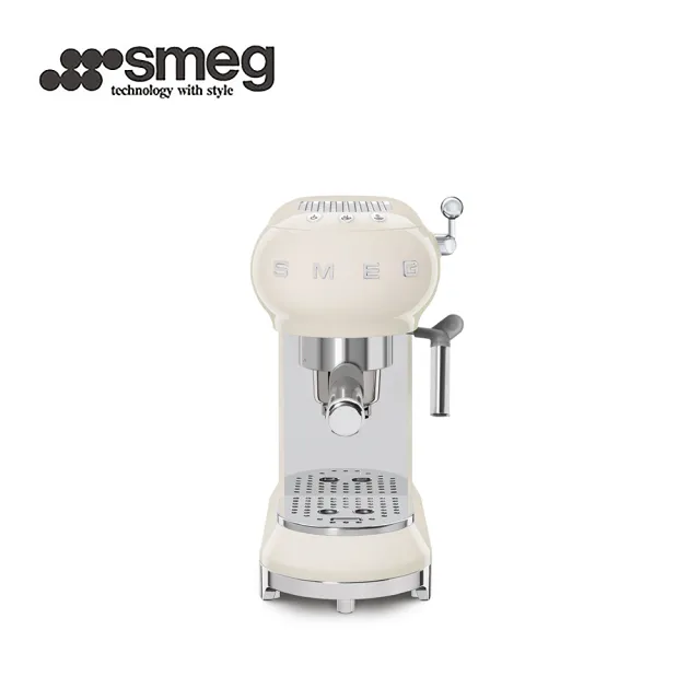 【SMEG】義大利半自動義式咖啡機-奶油色(ECF01CRUS)