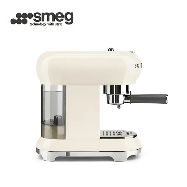 【SMEG】義大利半自動義式咖啡機-奶油色(ECF01CRUS)