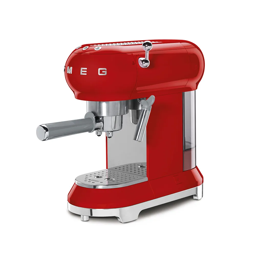 【SMEG】義大利半自動義式咖啡機-魅惑紅(ECF01RDUS)