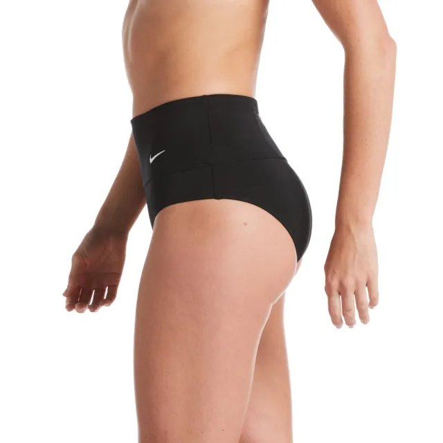 【NIKE 耐吉】SWIM 女泳裝 比基尼泳褲 三角泳褲 Essential High Waist 黑 NESSA215-001