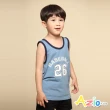 【Azio Kids 美國派】男童 背心 數字印花配色包邊背心上衣(藍)