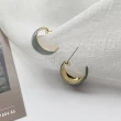 【INES】韓國設計S925銀針簡約復古造型C圈滴釉耳環
