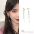 【MISS KOREA】韓國設計S925銀針不對稱愛心氣質水晶串鍊耳環