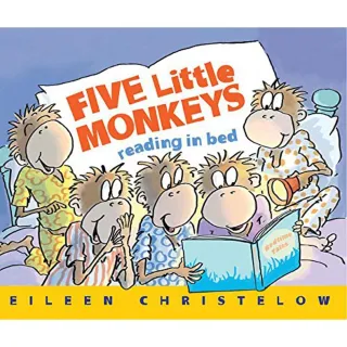 【麥克兒童外文】Five Little Monkeys Reading In The Bed