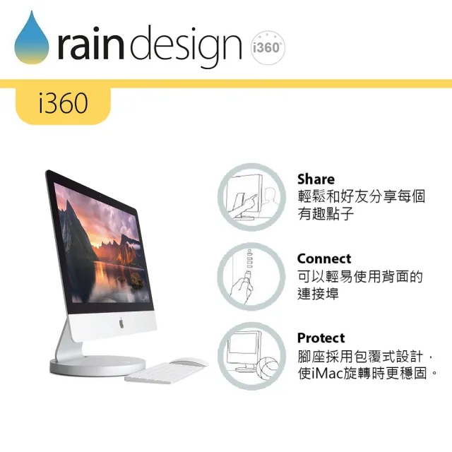 【Rain Design】i360 旋轉底座 iMac 21.5 專用