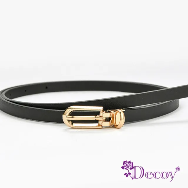 【Decoy】糖果馬卡龍＊橢圓金扣時尚細皮帶(4色可選)