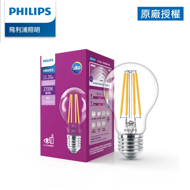 【Philips 飛利浦】11.3W LED仿鎢絲燈泡(PL916/PL917/PL918)