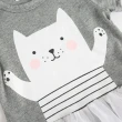 【橘魔法】灰色貓咪拼接紗裙短袖信封領包屁衣 (連身衣 童裝 嬰兒 新生兒 寶寶 女童 兒童)