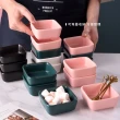 【陶瓷餐具】日式陶瓷方型水果盤8.8cm-4色4入(碟子 醬料碟 調味碟 小菜碟 沾醬碟 點心盤 糖果盤 零食盤)