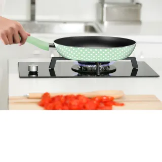【Jamies kitchen】義大利製平底鍋不沾鍋24cm點點湖水綠