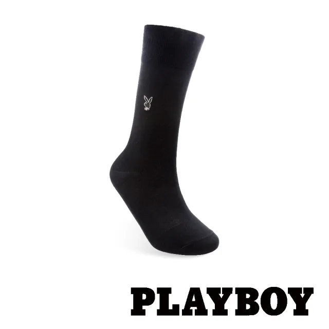 【PLAYBOY】雅痞絲光紳士襪-黑(紳士襪/男襪/長襪)