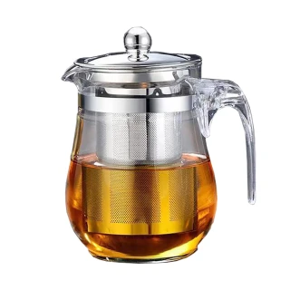 【EDISH】茶葉過濾玻璃耐熱泡茶壺(1000ML)