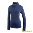 【Mountneer 山林】女 透氣排汗長袖上衣-深藍 31P32-88(半開襟/立領上衣/薄長袖/吸濕排汗)