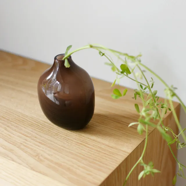 【Kinto】SACCO玻璃造型花瓶01- 棕
