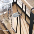 【KOTI 日安生活】日式鐵藝瀝水杯架附集水實木托盤(廚房收納架置物架)