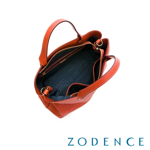 【ZODENCE 佐登司】HAN義大利植鞣革商務休閒公事包(橘紅)