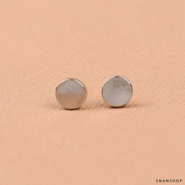 【ENANSHOP 惡南宅急店】小巧圓形耳環2入組 925純銀針 韓國氣質耳還 簡約個性耳環 幾何耳環 耳 