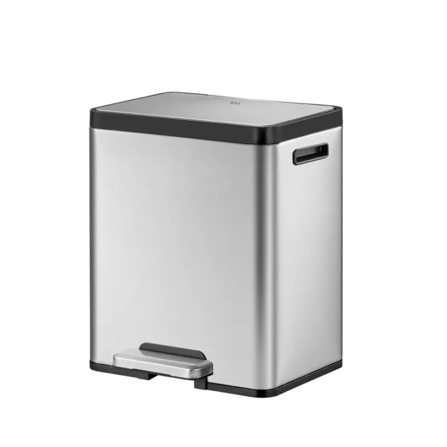 【EKO】艾可靜音雙桶分類垃圾桶20+20L